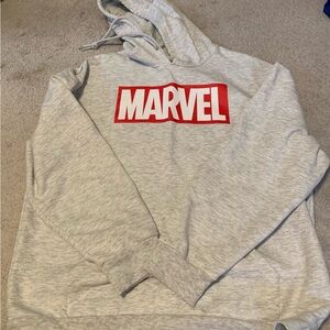 Marvel Hoodie - Gray - Size Large 
Back detailed with comic groups